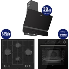 Ferre Steamart & Fryart Chef Edition Siyah 3'lü Ankastre Set XE64CS-LN385-D080SA
