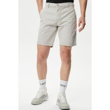 Lacoste Men's Slim Fit Organic Cotton Grey Bermuda Shorts Erkek Dar Kesim Organik Pamuk Bermuda Şort Gri