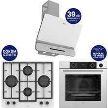 Ferre Steamart & Fryart Chef Edition Beyaz 3'lü Ankastre Set XE64CB-LN386-D081SA