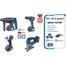 Proter Pst 1914 Quatro 4.0 Ah 20 V Li-Ion Pil  Kömürsüz Şarjlı (Dörtlü Makina Set) P1EA020