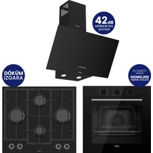Ferre Chef Edition Turbolu Siyah 3'lü Ankastre Set QBL62CS-LN385-D086SA