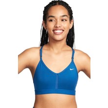 Nike Dri Fit Indy V Neck Light Support Womens Bra Fuchsia Kadın Sporcu Sütyeni Mavi