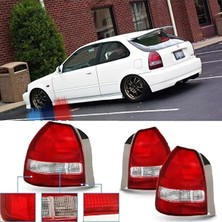X Power Tuning Honda Civic 1996.2001 Hb Kırmızı Beyaz Usdm Dizayn Stop