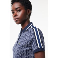 Lacoste Slim Fit Polo T-Shirt Kadın Polo Yaka Tişört Lacivert