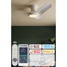Enshall 80CM Modern Goes Uzaktan Kumandalı 3 Kanatlı Uygulamalı Tavan Vantilatörü ve LED Lamba Işık 54W