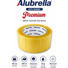 Alubrella Premium Koli Bandı, 45 mm x 100 Mt, Şeffaf Hotmelt 38 Micron