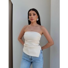 Esra Helvacı Straplez Asimetrik Bluz