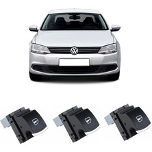 CME PARTS Volkswagen Vw Jetta 2011-2018 Uyumlu Sağ Ön + Arka Yolcu Cam Açma Anahtarı Düğmesi Krom Detaylı 3 Adet 5K0959855