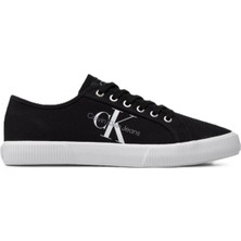 Calvin Klein Ess Vulcanized Low  Loceup Mens Sneaker Erkek Günlük Spor Ayakkabı Siyah-Beyaz