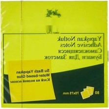 Fosforlu Sarı Yapışkan Notluk, 75X75MM, 80'li Paket