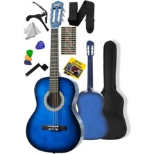 Mavi Renkli 36 Inç 3/4 Juniur Çocuk Gitarı, 8-12 Yaş Arası