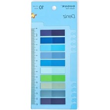 10 Renkli Cetvelli Şeffaf Pet Index, Post-It ve Sticky Note Seti