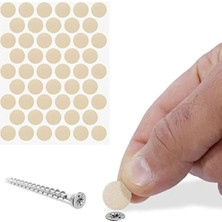 Yapışkanlı Vida Tapası - 100 Adet, Krem Renk