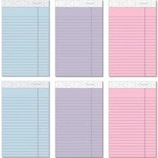 12,7 x 20,3 cm Boyutunda 50 Yapraklı Renkli Legal Pad Seti