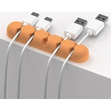 Yapışkanlı Kablo Düzenleyici Organizer - Turuncu
