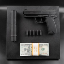Oko Design 3D Dekoratif Tablo – Usp-S ve Para Banknotu