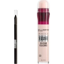 Maybelline New York Instant Anti Age Eraser Kapatıcı 03 Fair & Mini Tattoo Liner Gel Pencil Makyaj Seti