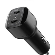 Spigen 65W Usb-C 2 Port Araç Içi Hızlı Şarj Aleti Pps Desteği Akım Korumalı Güç Adaptörü Çakmaklık Iphone, Android, Ipad, MacBook Type-C - ACP02562