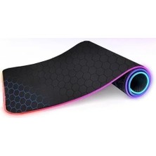 Mavi Petek Desenli 80X30 cm Rgb LED Işıklı Gaming Mouse Pad