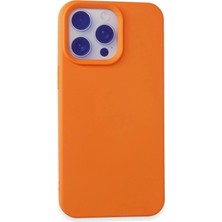 Durukar®  iPhone 15 Pro Max Kılıf Nano Içi Kadife Silikon - Turuncu
