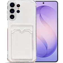 Caseart Samsung Galaxy S26 Ultra Kapak Kamera Korumalı Kartlıklı Darbe Emici Özellikli Şeffaf Silikon Kılıf