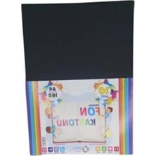 A4 Ebatında Siyah Fon Kartonu, 90 Gr, 10 Adet