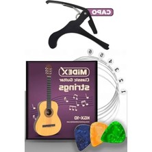 Klasik Gitar Teli Takımı, Pena ve Kapo Seti ile Birlikte