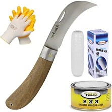 Aşı Bıçağı ve Set - Eğri Uçlu, Aşı Bandı, Aşı Macunu ve Eldiven