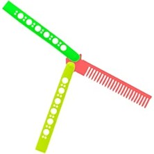 Neon Renkli Kelebek Şeklinde Taşınabilir Plastik Saç Tarak Seti