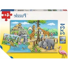 2X24 Parça Renkli Hayvan Temalı Puzzle, 3 Yaş ve Üzeri Için Eğlenceli Oyun