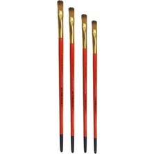 4'lü Sentetik Akrilik Boya Fırça Seti, 2.5mm Genişlik
