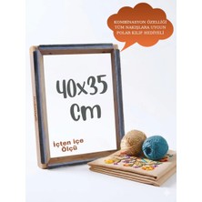 Punchistanbyuyc 40X35 cm Kombinasyon Özellikli Punch ve Tüm Nakışlara Uygun İğneli/Telli Ahşap Kasnak (KILIF HEDİYE)