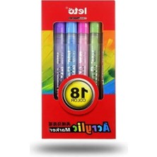 18 Adet Suya Dayanıklı Akrilik Marker Kalem Seti
