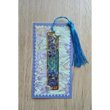 Sanatsal Altın Renk Metal Kitap Ayracı, Püsküllü