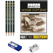 Sanatsal Çizim Seti: A5 Eskiz Defteri ve 4 Adet Kalem