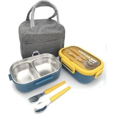 Isı Yalıtımlı Termal Çantalı Çelik Lunch Box, Çok Bölmeli
