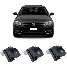 CME PARTS Volkswagen Passat B7 2011-2014 Uyumlu Sağ Ön + Arka Yolcu Cam Açma Anahtarı Düğmesi Krom Detaylı 3 Adet 5K0959855