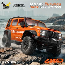 Mn Model MN300 1/12 Tank Suv 4WD Rc Crawler Offroad Uzaktan Kumandalı Araba Arazi Aracı Model Car Truck Rtr Turuncu MN-300 +Dahili Işık Seti