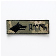 Seyhan Askeri Malzeme Göktürkçe Türk Kurt Isimlik - Kamuflaj Ajanda Uyumlu - 4cm x 12 cm