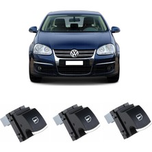 CME PARTS Vw Volkswagen Jetta Mk5 2005-2010 Uyumlu Sağ Ön + Arka Yolcu Cam Açma Anahtarı Düğmesi Krom Detaylı 3 Adet 5K0959855