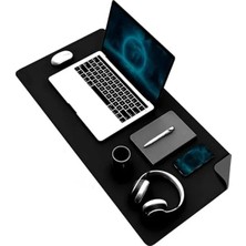 Çift Renkli Pu Deri Mousepad, 80X40 Cm, Su Geçirmez Tasarım