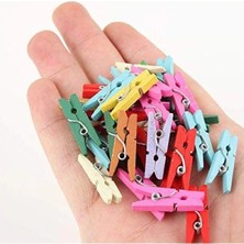 Dekoratif Fotoğraf Albüm - Mini Ahşap Mandal, ~100 Adet