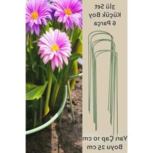 3’lü Set Bitki Destek Kazığı, Metal Yapı, Yeşil Renk