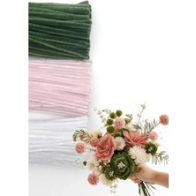 100 Adet Tüylü Tel Şönil - 30 cm Çiçek Yapımında Kullanılabilir Set