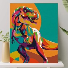 Sayılarla Boyama Tuval Seti, Dinozor Temalı (40X50 Cm)
