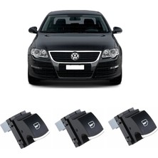 CME PARTS Volkswagen Vw Passat B6 2006-2011 Uyumlu Sağ Ön + Arka Yolcu Cam Açma Anahtarı Düğmesi Krom Detaylı 3 Adet 5K0959855