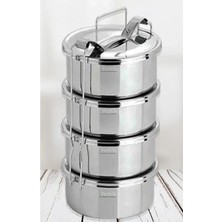 Paslanmaz 4 Litre Isıtılabilir Sefer Tası, 17X22 cm Ölçü ile