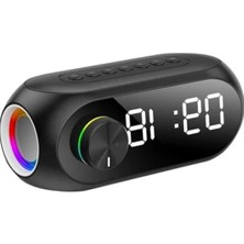Şarjlı Bluetooth Fm Radyo Hoparlör - Çok Fonksiyonlu Dijital Masa Saati