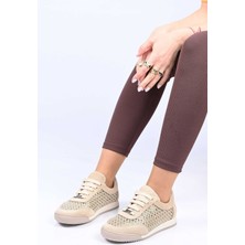 Bestello Bağcıklı Fileli Termo Taban Hakiki Deri Sneaker 338-7091 Kadın Ayakkabı