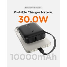 Ala Store 10000 Mah Ultra Mini 30W Usb-C + Usb-A Giriş/çıkış Hızlı Şarj 3 Portlu Powerbank/type-C Dahili Kablolu Taşınabilir Şarj Cihazı EA3010BT - ABA09023